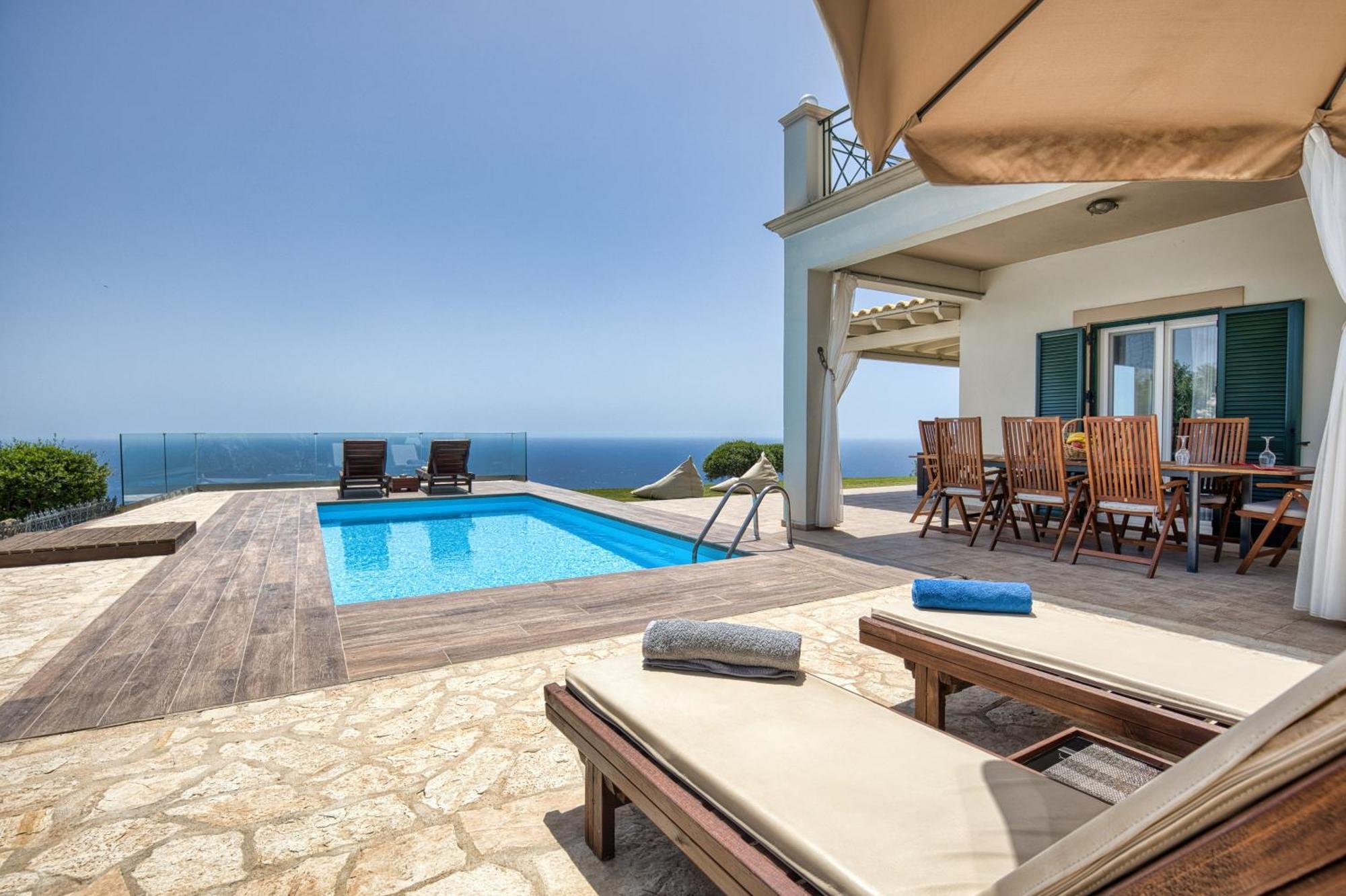Villa Vardia-Amazing Seaviews With Heated Pool Sinarádes Buitenkant foto