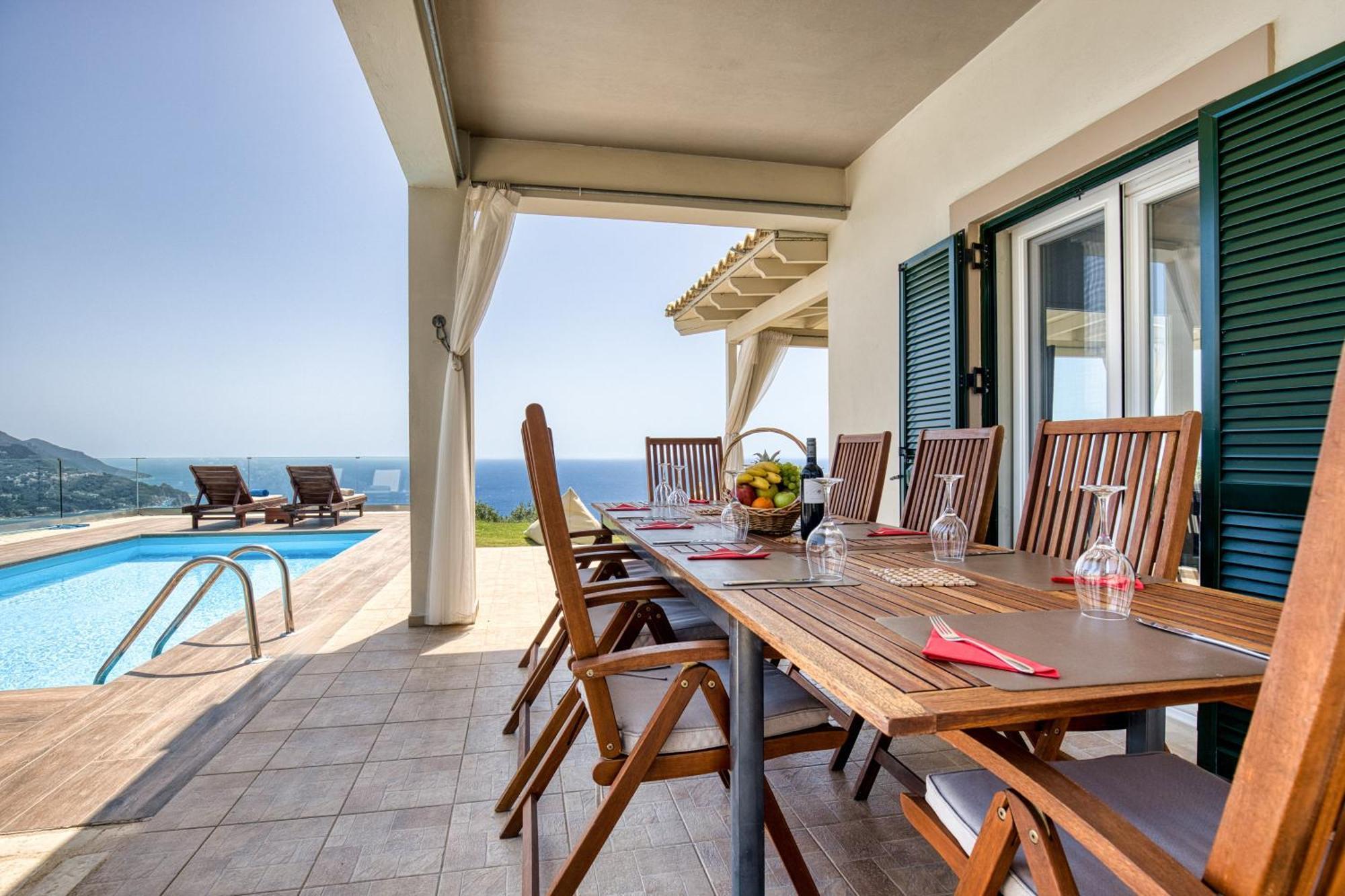 Villa Vardia-Amazing Seaviews With Heated Pool Sinarádes Buitenkant foto